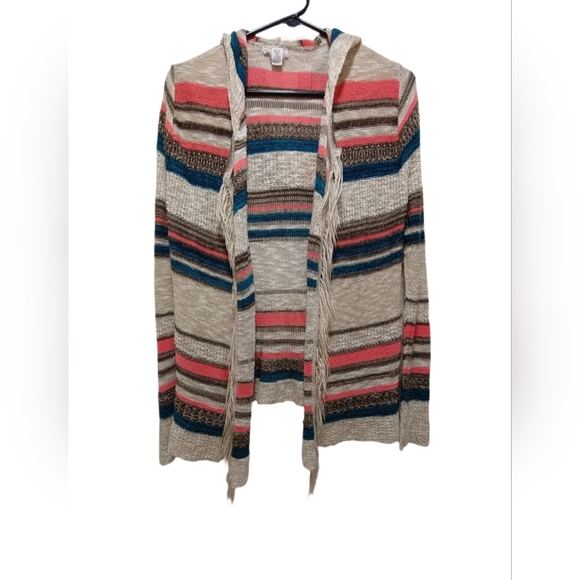 Full Tilt Sweaters - Full Tilt Multicolor Striped Cardigan